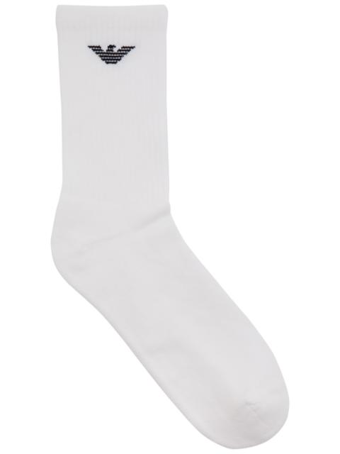 EMPORIO ARMANI Emporio Armani Logo Ribbed Cotton-blend Socks