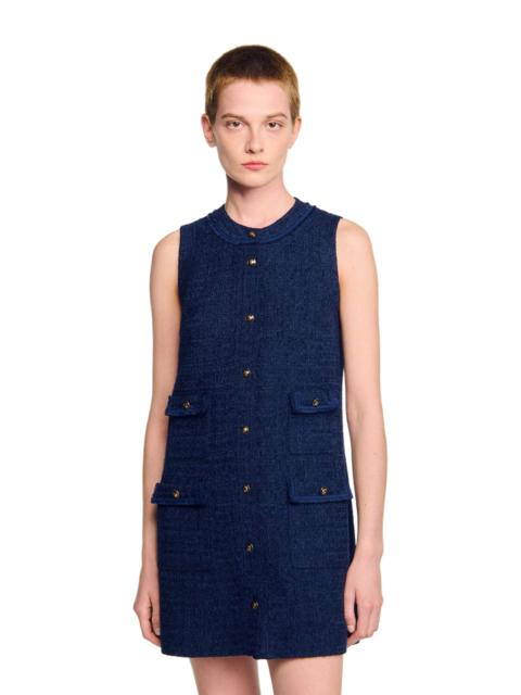 Sandro SANDRO Short tweed dress in Navy Blue at Nordstrom