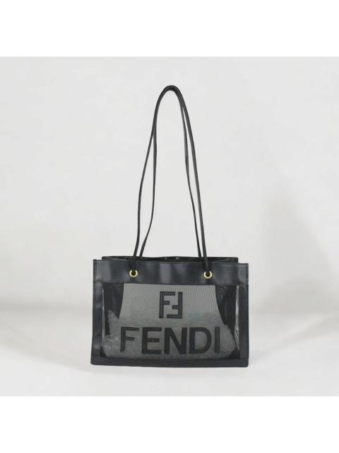 Fendi Black Mesh Tote Bag - 1990s