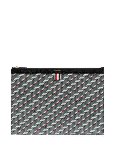 Thom Browne striped logo-print pouch