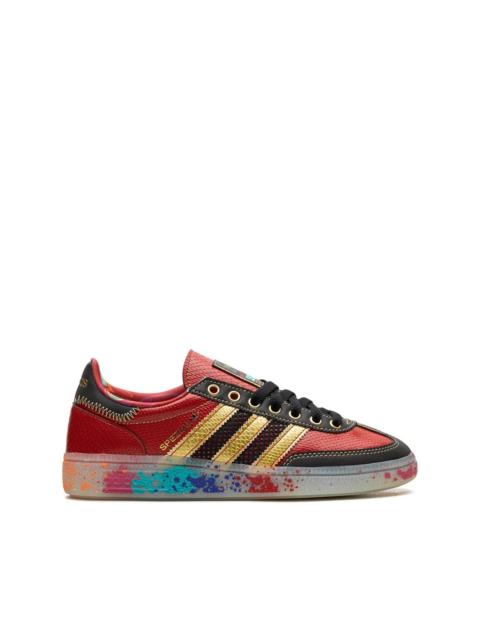 adidas Handball Spezial "S.E.E.D. - Scarlet Gold Paint Splatter" sneakers