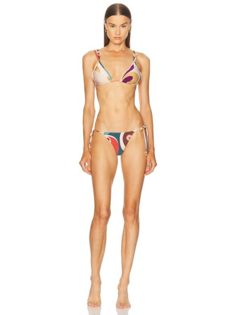 ADRIANA DEGREAS Organic Floral Triangle Bikini Set