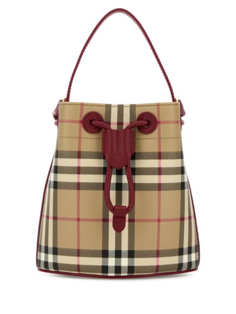 Burberry Printed canvas mini Check bucket bag