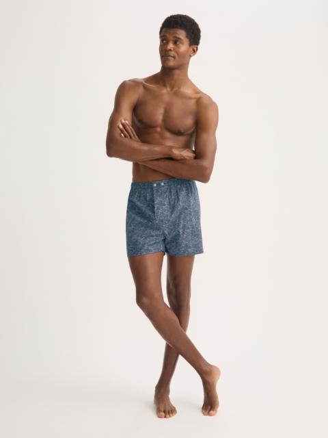 Derek Rose Men's Classic Fit Boxers Cotton Batiste Navy Blue Night Sky Print