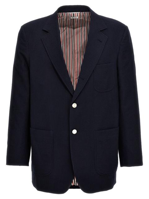 Thom Browne Thom Browne Men Single-Breasted Seersucker Blazer