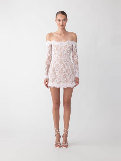 SAU LEE RACHAEL LACE MINI DRESS