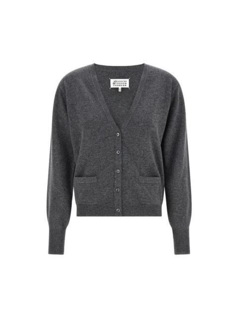 Maison Margiela MAISON MARGIELA Women's Gray Four Stitches Wool Cardigan New