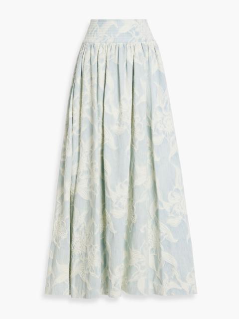 Zimmermann Denim-jacquard maxi skirt