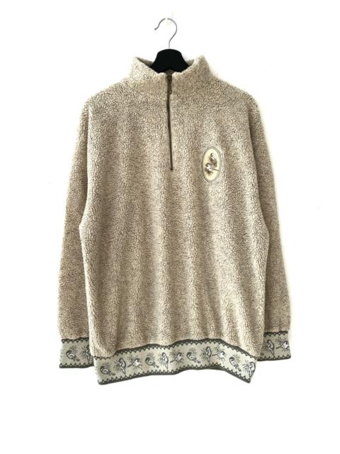 Other Designers Vintage - Vintage Art Birds Deep Pile Fleece Sweater