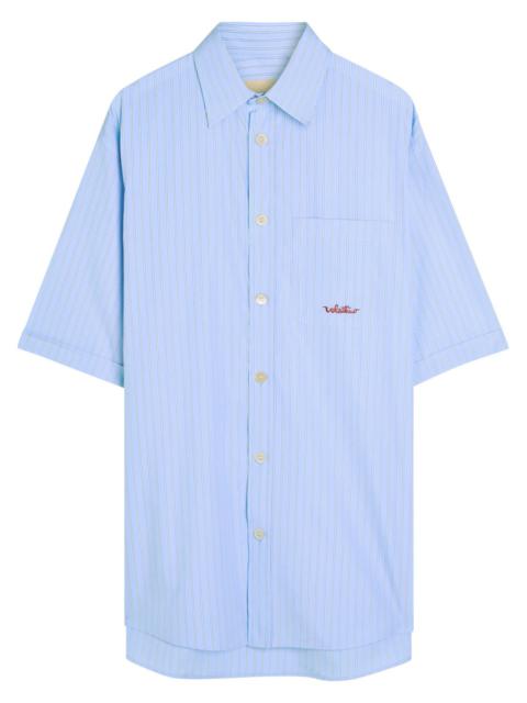 Valentino Valentino Garavani Logo-embroidered Striped Cotton Shirt