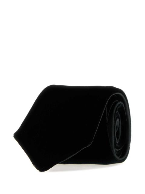 GIORGIO ARMANI Giorgio Armani Men Black Stretch Velvet Tie