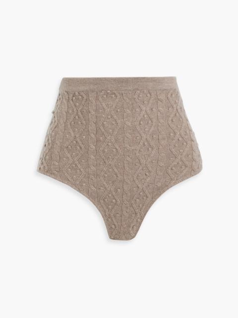 Loulou de Saison Abelia cable-knit wool and cashmere-blend shorts