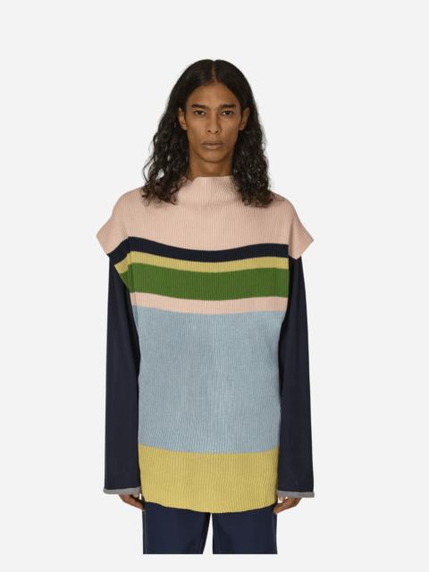 Kiko Kostadinov Essick Stripe Short Sleeve Sweater Pink / Sky Blue