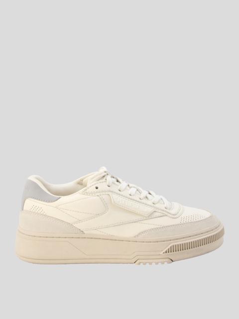 REEBOK WHITE AND GREY LEATHER C LTD SNEAKERS