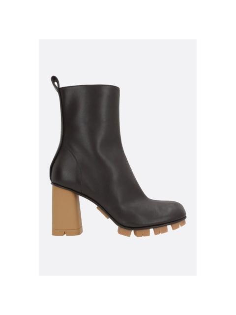 Bottega Veneta BOTTEGA VENETA Shore Dark Brown Leather Ankle Boots New & Au