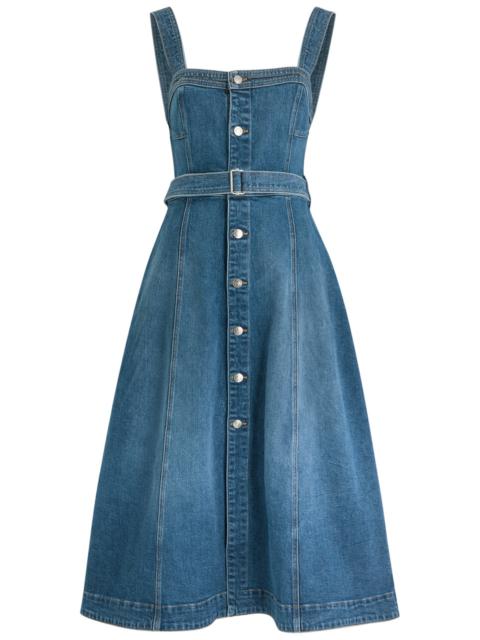 SIMKHAI Simkhai Alba Panelled Stretch-denim Midi Dress