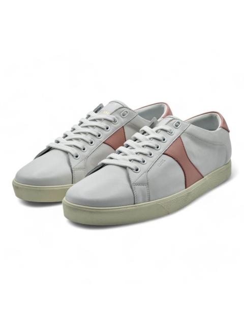 CELINE Triomphe Low Top Leather Lace Sneakers in White Pink sz 42