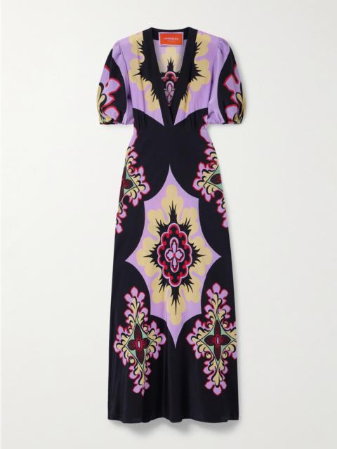 La DoubleJ Marlene Printed Silk-crepe Maxi Dress