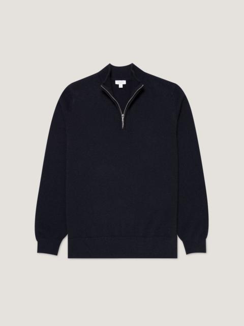 Sunspel Cashmere Half Zip Jumper