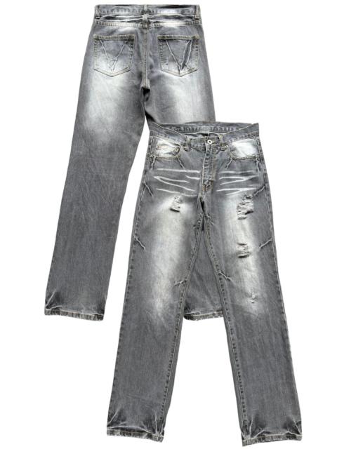 Other Designers Japanese Brand Distressed Ripped Charcoal Faded Jeans 29x31