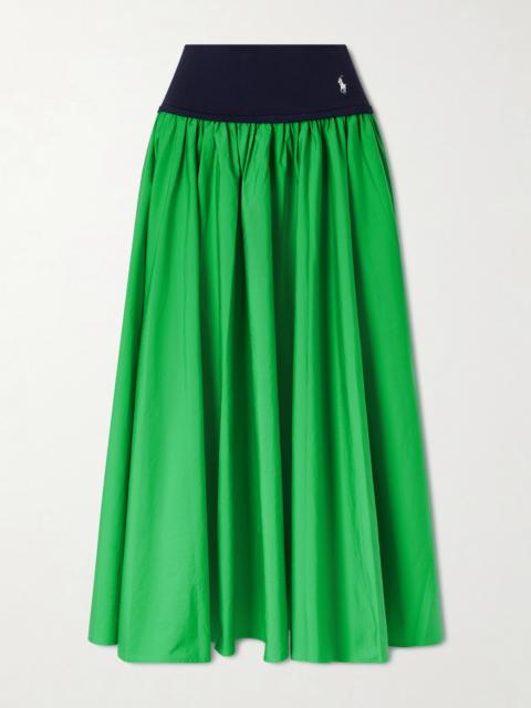 Polo Ralph Lauren Ribbed Cotton-poplin Maxi Skirt