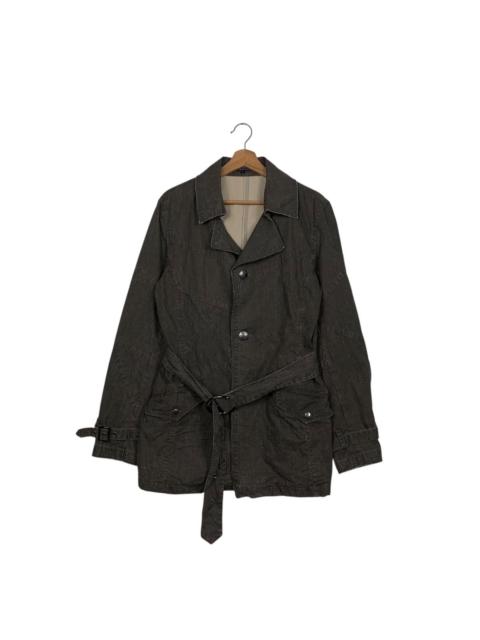 Other Designers IN THE ATTIC Cotton Crosshatch Belted Coat Jacket #2784-C126