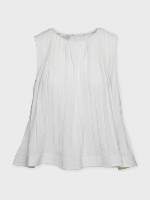 Vince Top Pleated A-Line Crew Neck Offwhite