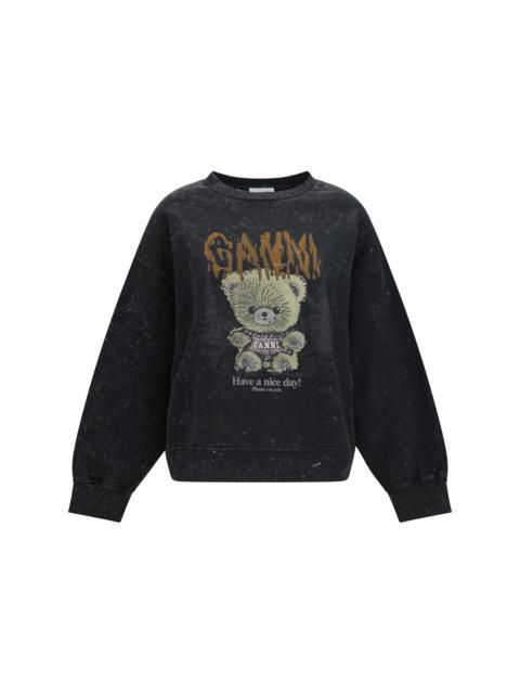 GANNI Ganni Isoli Forest Teddy Sweatshirt Phantom