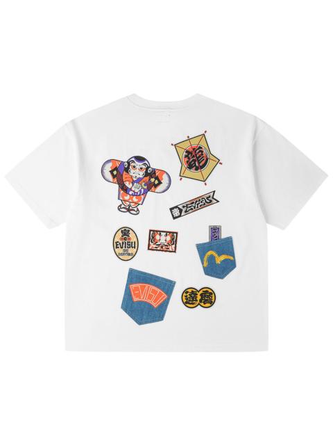 EVISU Japanese Kite Denim Patch Pocket T-shirt