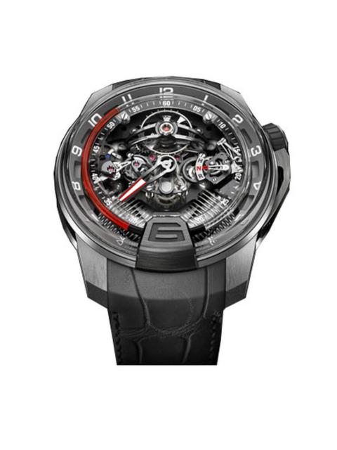 Other Designers HYT H2 Titanium Platinum SQ Black Alligator Men's Watch 248-TP-00-RF-AB
