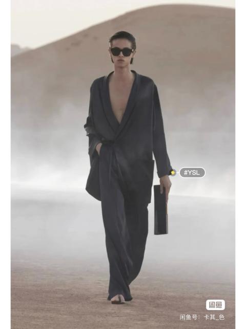 SAINT LAURENT Saint Laurent (YSL) Brand New Runway Silk Robe (2023 Collection)