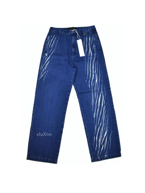 Xander Zhou Xander Zhou Blue Spiral Effect Denim Jeans