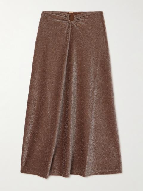 Johanna Ortiz Rainstorm Metallic Stretch Recycled-jersey Maxi Skirt
