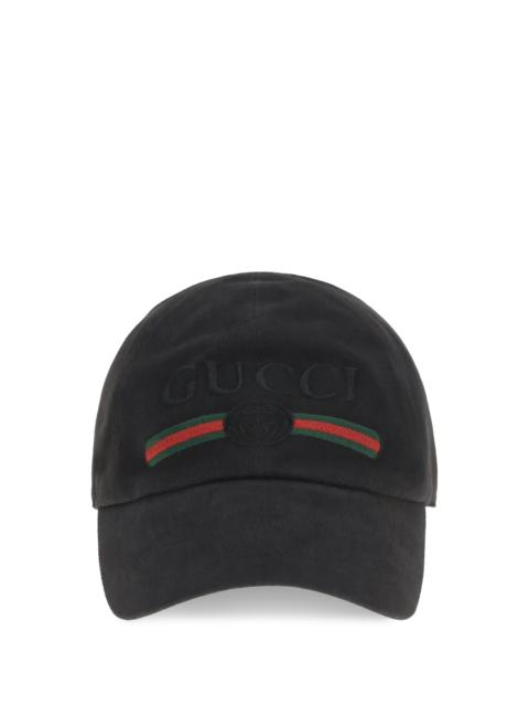 GUCCI Gucci Cotton Baseball Cap with Embroidery Black