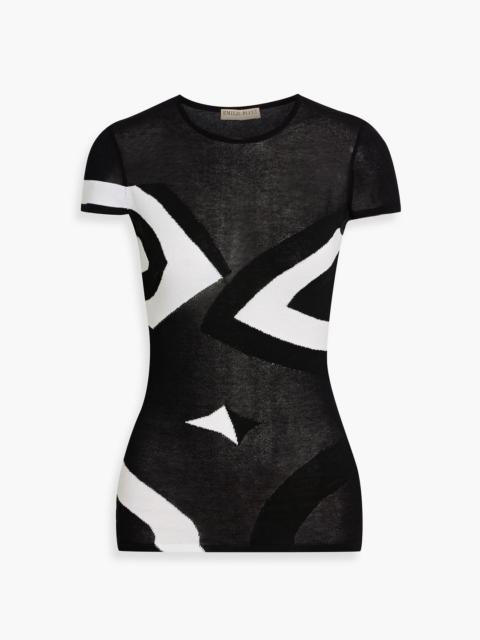 PUCCI Jacquard-knit cotton-blend top