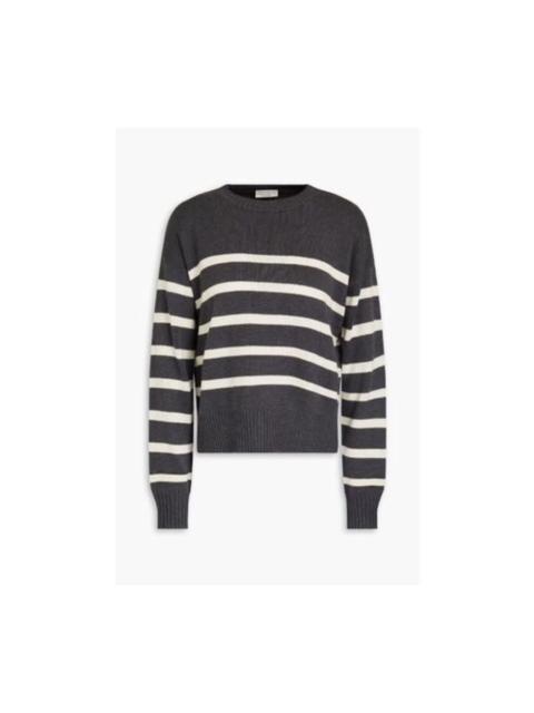 Brunello Cucinelli Brunello Cucinelli Women'S Charcoal Striped Knit Sweater