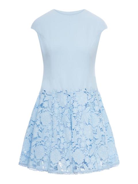 self-portrait Self-Portrait Women Blue Crepe Lace Mini Dress