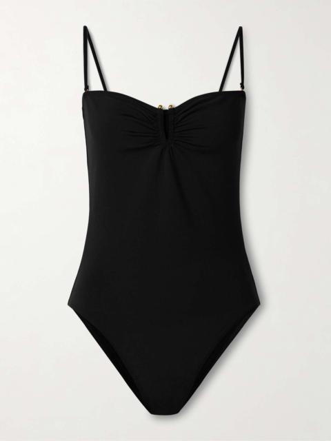 Embellished swimsuit Black