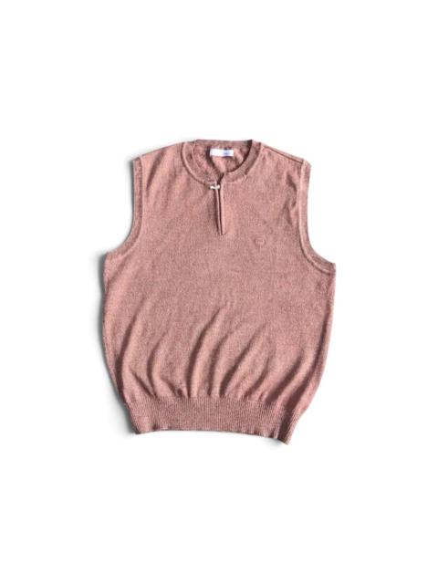 BALENCIAGA Vintage 90s Balenciaga Paris BB Monogram Zip Knit Vest