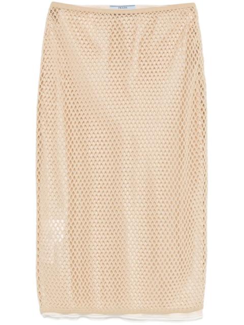 Prada Prada Women Open-Knit Midi Skirt