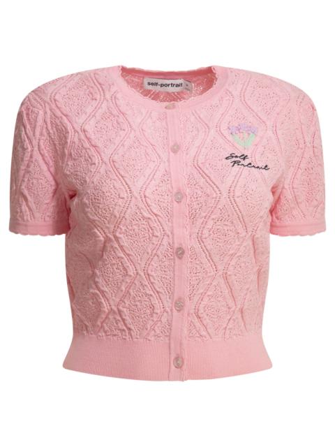 self-portrait Self-portrait Woven Knit Cardigan