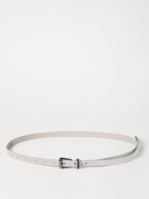 Brunello Cucinelli Suede belt with shiny loop