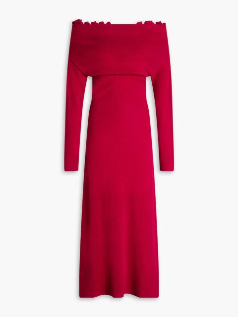 Altuzarra Lunaire off-the-shoulder cashmere midi dress