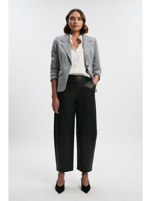 KAREN MILLEN Petite Faux Leather Barrel Leg Trouser