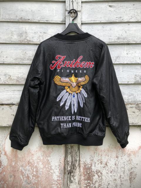 Other Designers Japanese Brand - Anthem Pioneer Faux Leather Varsity Jacket