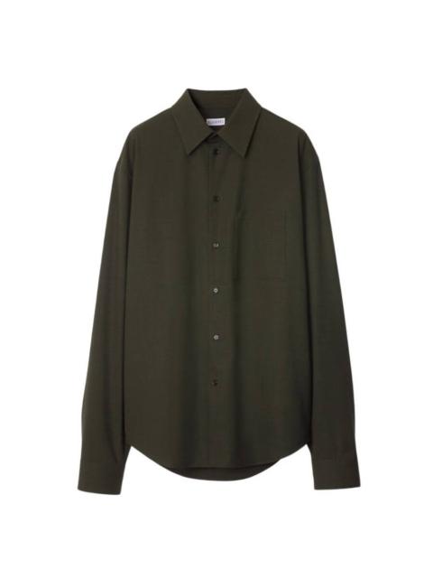 Burberry Burberry Stretch Wool Long-Sleeved Shirt