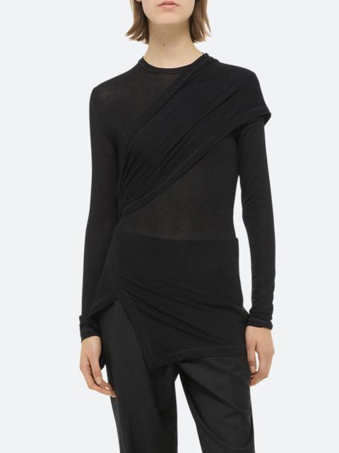 Helmut Lang Helmut Lang Protection Draped Asymmetric Top in Black at Nordstrom