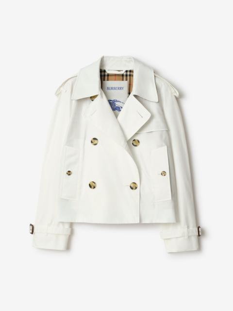 Burberry Cropped Tropical Gabardine Mayfair Trench Jacket