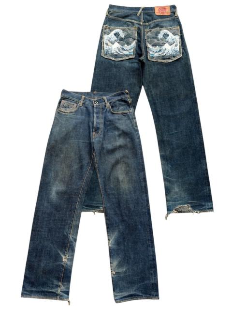 Other Designers RMC Jeans - Vintage Red Monkey Selvedge Sukajan Wide Denim Jeans 32x33