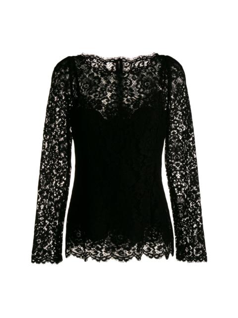 Dolce & Gabbana long-sleeved lace blouse